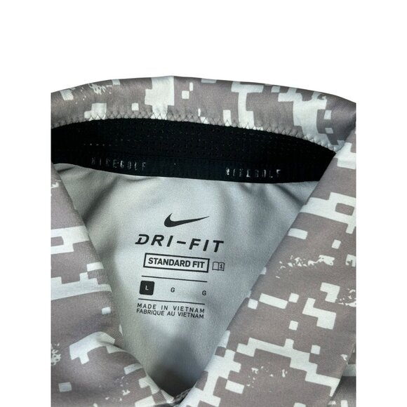 Marquette University Nike Golf Dri-Fit Polo Gray Digital Camo Design Men's Sz L - Picture 7 of 8